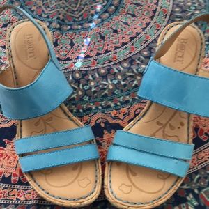 Born blue leather sandals
